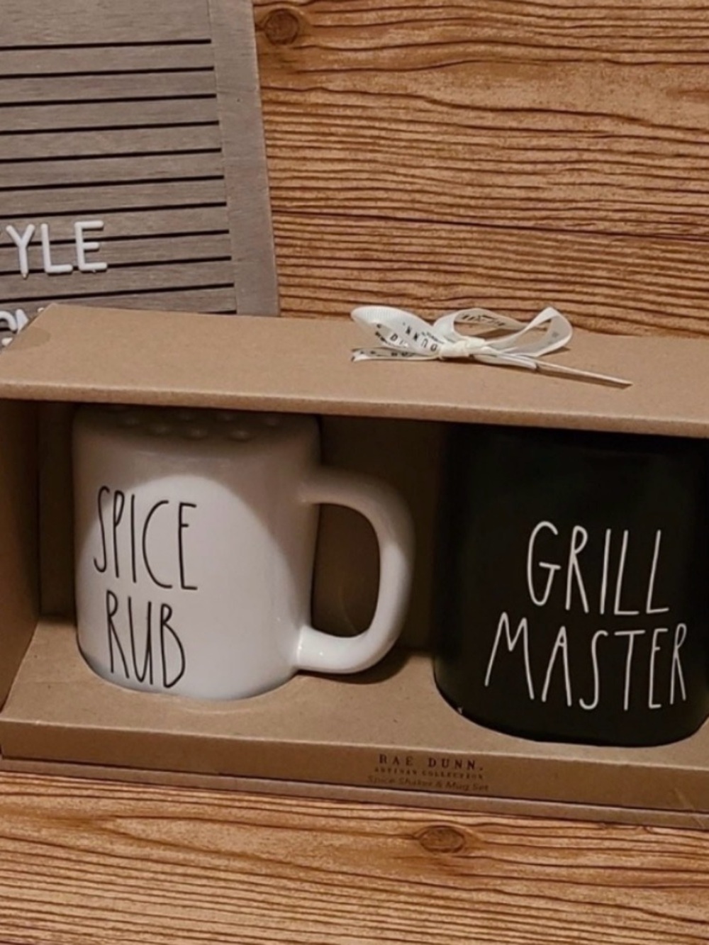Rae Dunn Spice Rub & Grill Master Mug Pair - White & Black